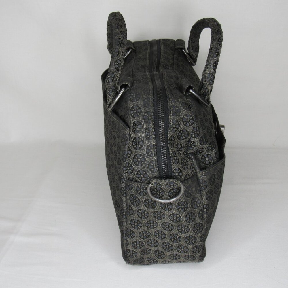 Baggallini Lily Jacquard Satchel Gray Floral Tote - Picture 4 of 7